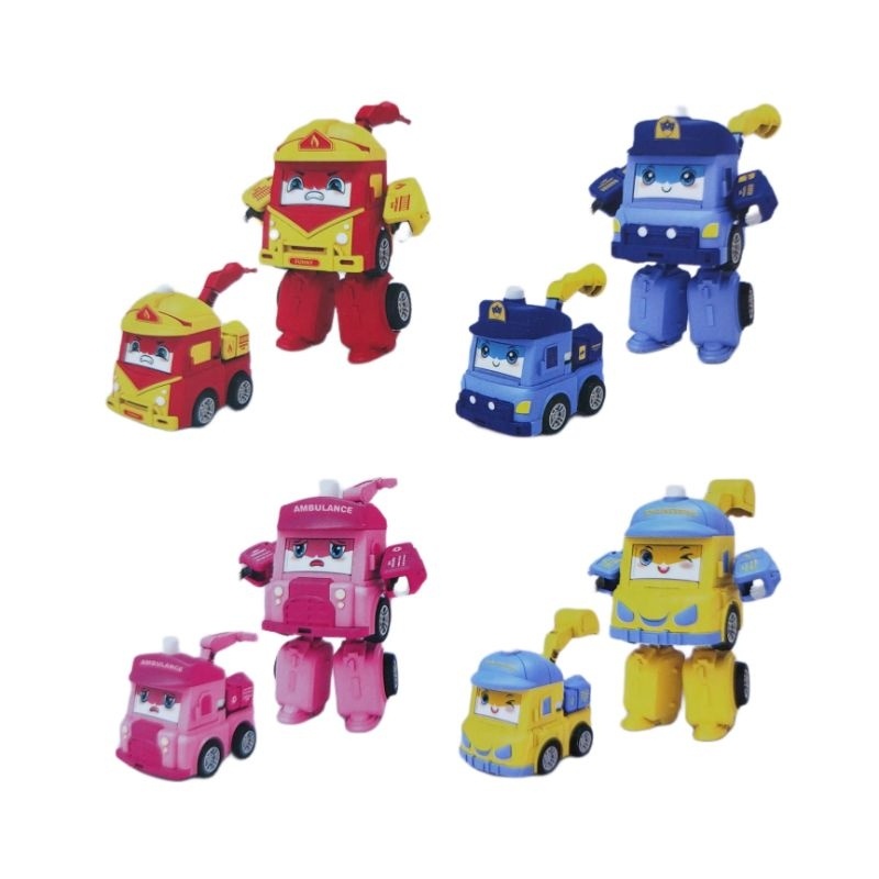 Figure 2in1 Robot Cocoa Team Transformation Policar Robot Mekanikal