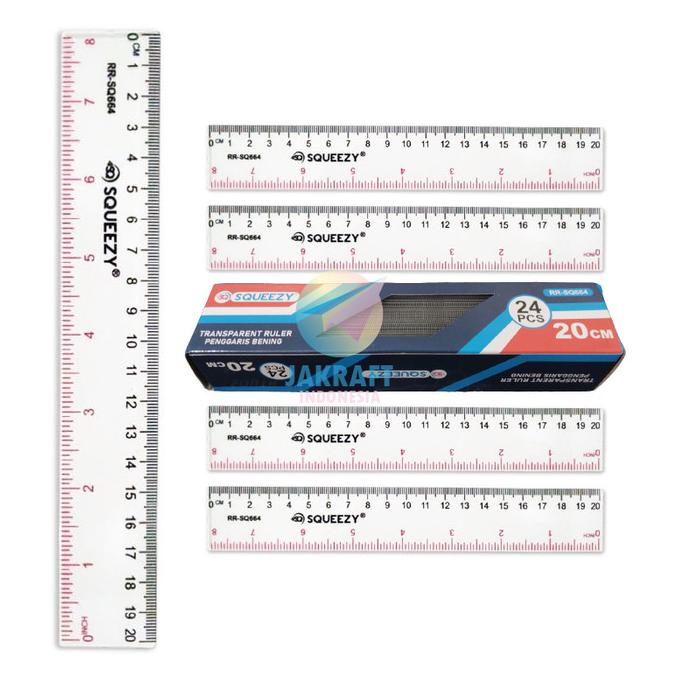 

Penggaris Mistar 20 Cm Squeezy Rr-Sq664 Panjang Ruler Plastik Bening Kode 189