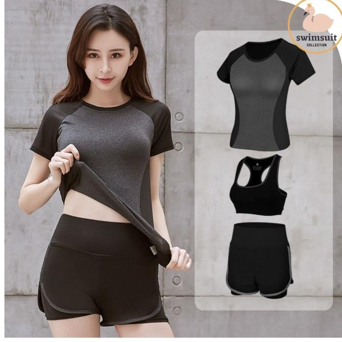 Swimsuit Baju Olahraga 3 Set Import Wanita Baju Olahraga 1005