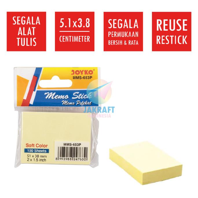 

Kertas Sticky Note Joyko Mms-653P Soft Color Isi 100 Memo Stick Tempel Kode 893