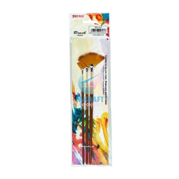 

Kuas Lukis Kipas Fan Brush Set Joyko Br-10-3 Isi 3 (No. 0, 4, 8) Kode 786