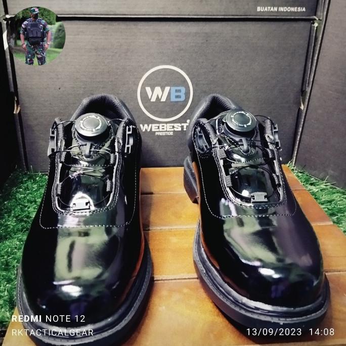 MILIKI ORIGINAL SEPATU PDH TALIPUTAR WEBEST TNI POLRI KULIT KILAP ASLI TERMURAH