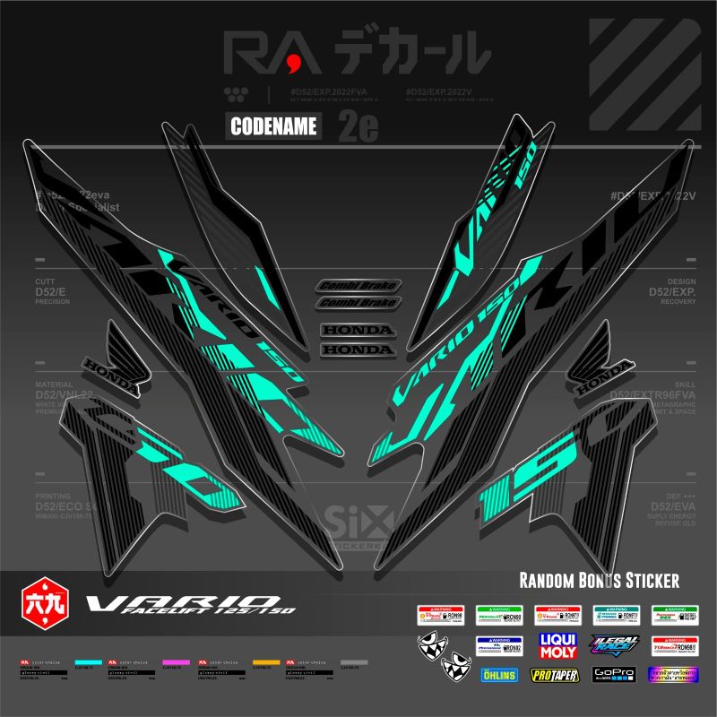 DEKAL STICKER STRIPING VARIO 125/150 2018 2019 2020 2021 2022 transparan UV