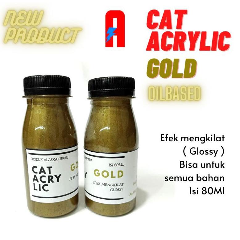 

Terlaris Cat acrylic oilbased warna GOLD isi 80Ml ,,