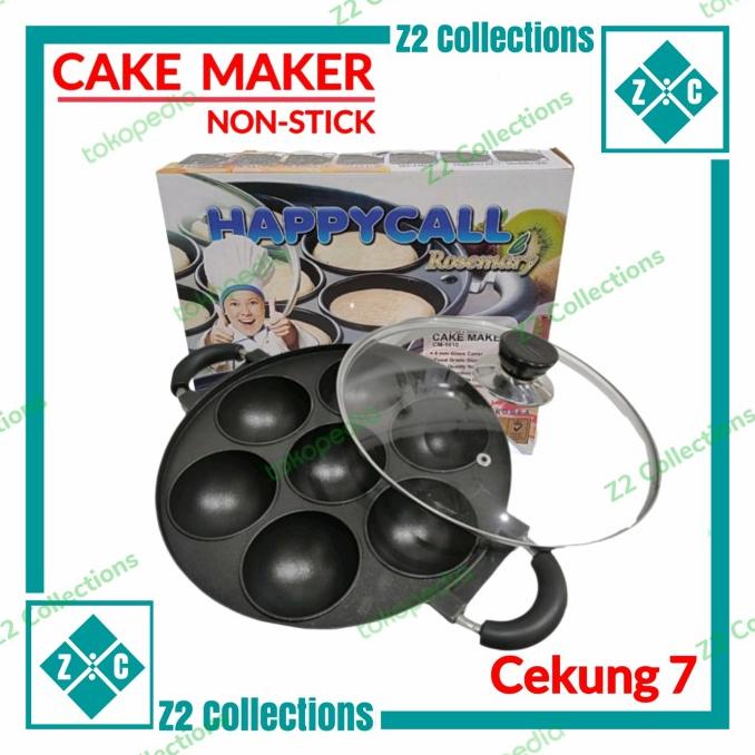 HAPPY CALL 7 lubang cekung cetakan kue serabi mini Cake pan dorayaki