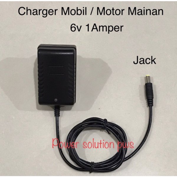 Charger 6v 1A Charger Aki Baterai Motor mobil mainan anak 6v pliko pmb vespa dll
