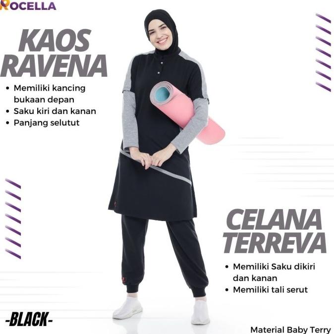 Set Baju Olahraga Senam Yoga Wanita Muslimah Syari Ukuran Jumbo Sporty