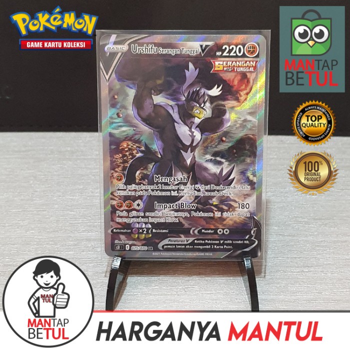 ✅COD Urshifu Serangan Tunggal V Sr Aa - Kartu Game Pokemon Tcg Indonesia Terbaru