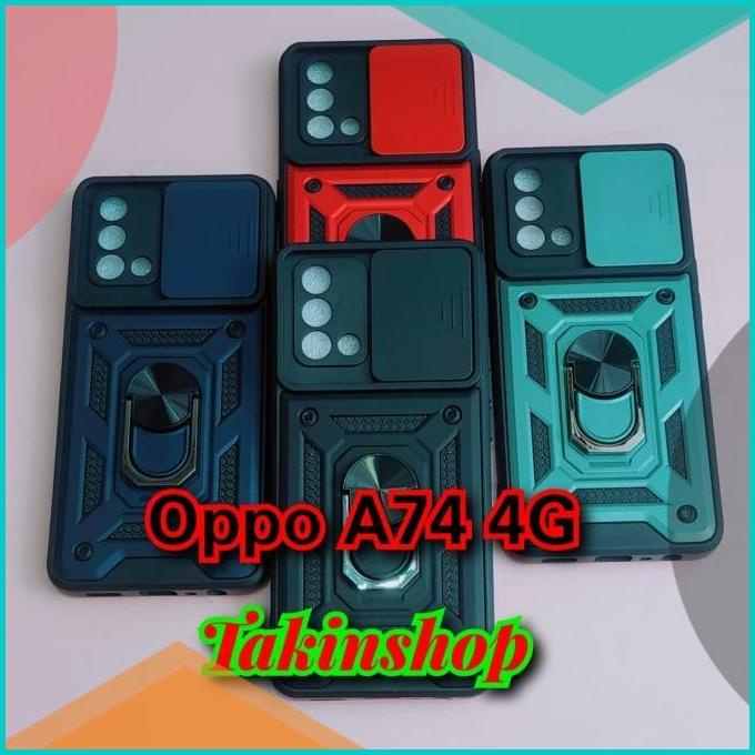 Case Robot Oppo A74 4G 5G A95 A16 RENO 6 5G slide Protect Kamera ring