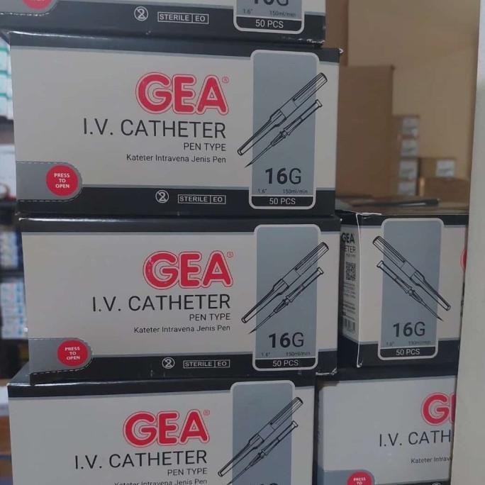 Terlaris iv catheter 16 gea / Abocath gea no.16G /jarum infus nomer 16 GEA-box SALE