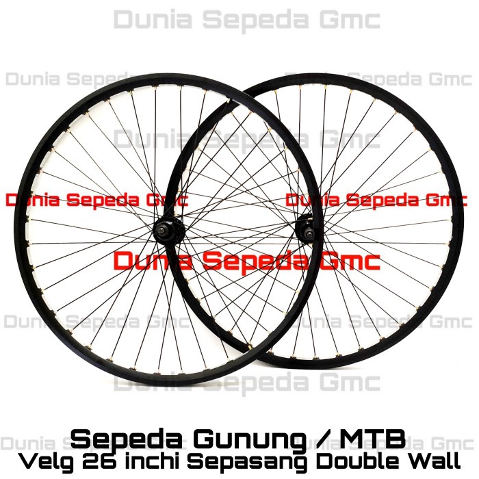Promo Velg 26 Double Wall Sepasang Wheel Set Mtb Sepeda Gunung