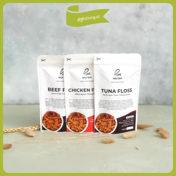 

Abon Bebas Zat Aditif Raw Wild (Sapi, Ayam, Ikan)