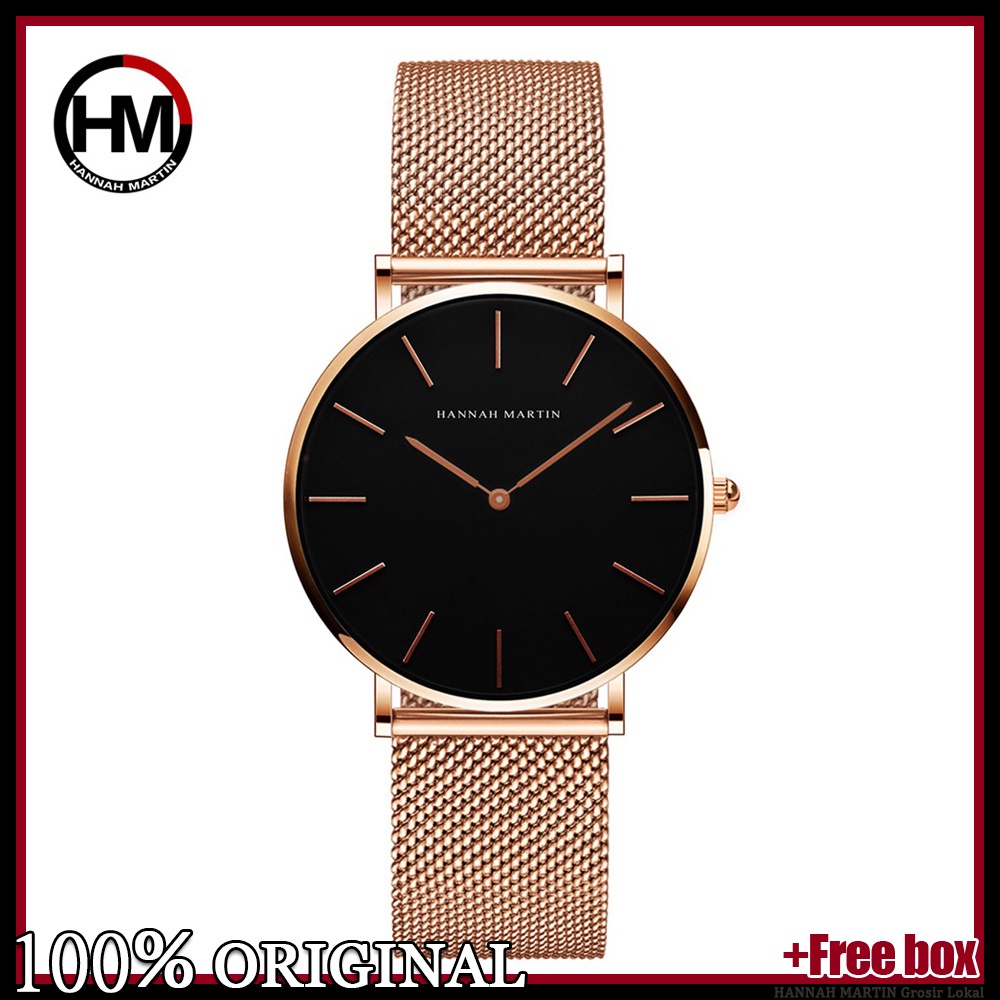 Jam Tangan Wanita Hannah Martin Tahan Air Cewek Quartz Perempuan Arloji Cewe Tangan Gift