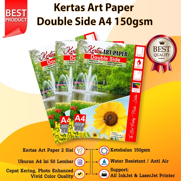 

Kertas Art Paper A4 150 Gsm 1Pack / 50 Lembar Star