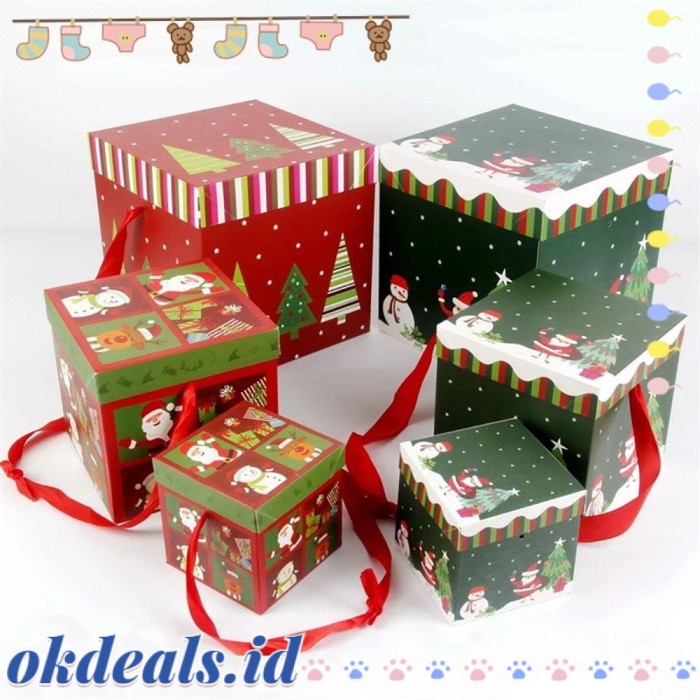 

Okdeals 3pcs Kotak Hadiah Natal Kualitas Tinggi Dekorasi Jendela Limited Stock