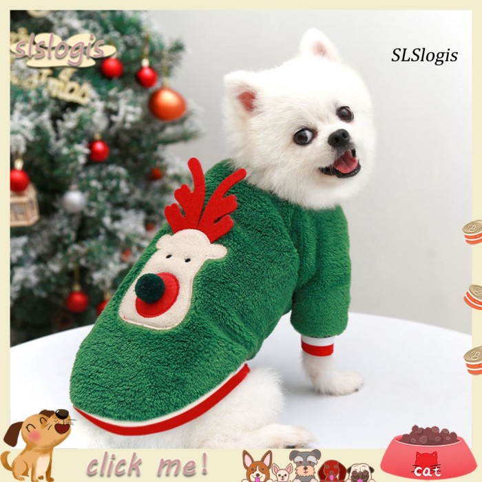 

Slslogis Puppy Mantel Natal Hangat Nyaman Polyester Anjing Peliharaan Limited Stock