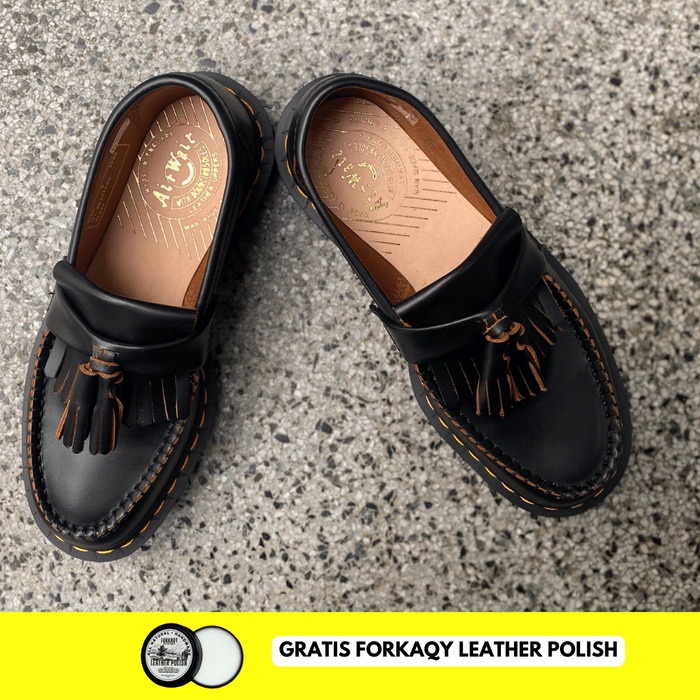 Promo Sepatu Dr. Martens Adrian Tassel Black Quilon Made In England