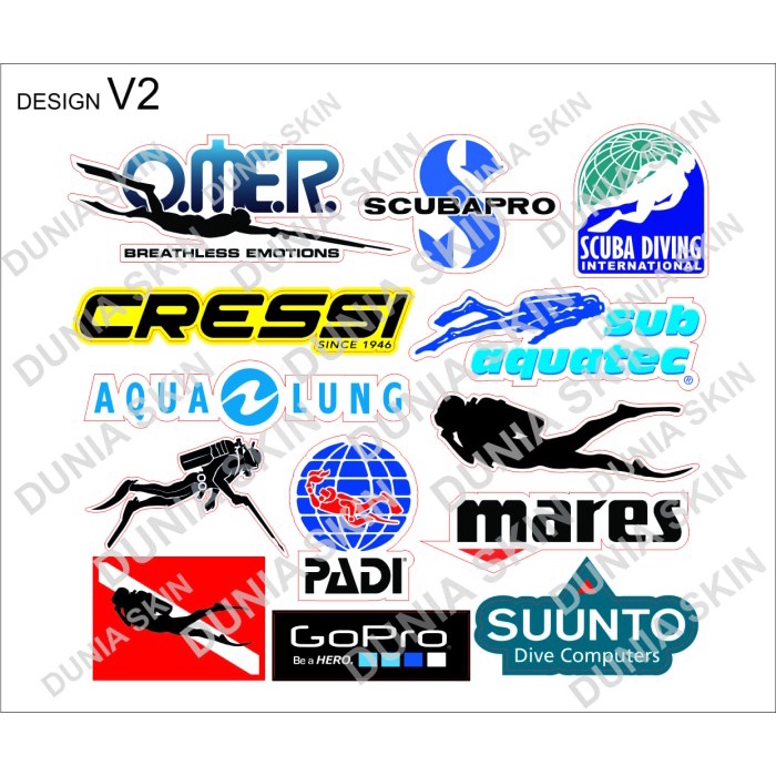 Travel Label / Sticker Koper Rimowa Design V2 Scuba Diving Dive Logo