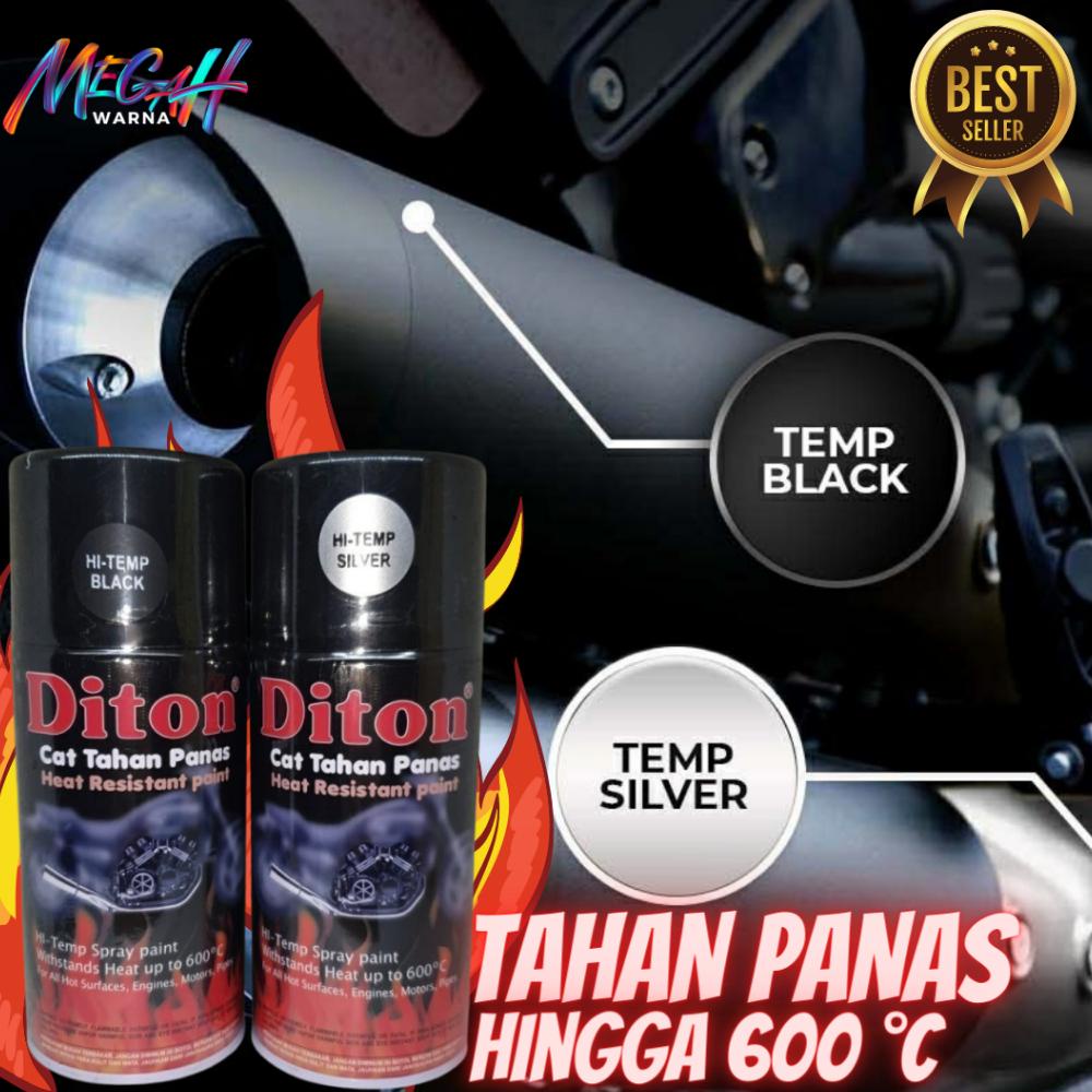 Terpercaya Original Cat Pilox DITON Knalpot Anti Panas Motor Mobil HiTemp Black 150cc mudah