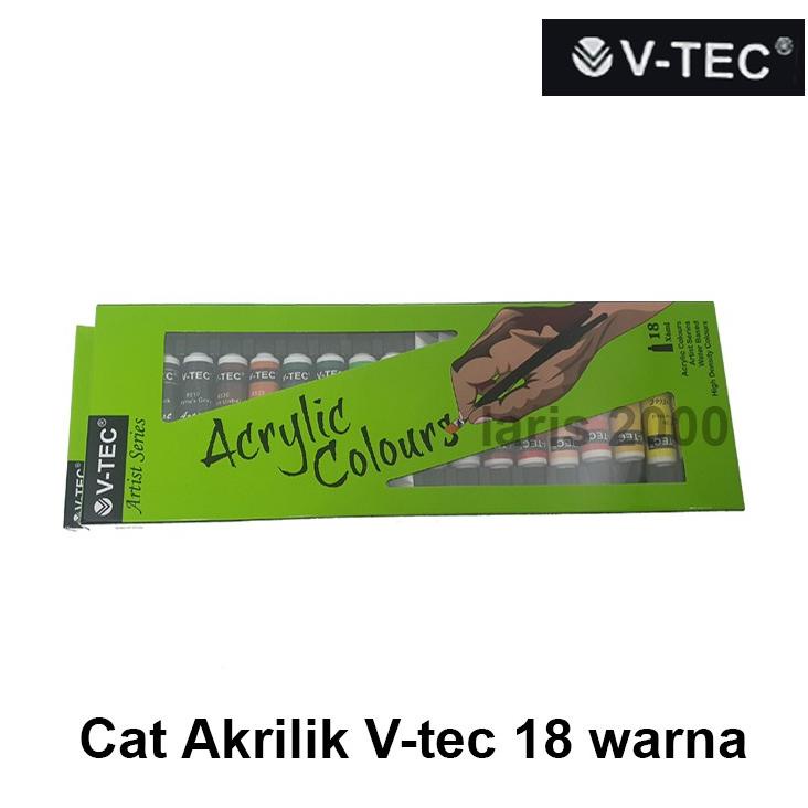 

Hot - V-tec Cat Akrilik / Cat Acrylic Colour Paint Set 18 Warna Vtec Lukis Kanvas ,,