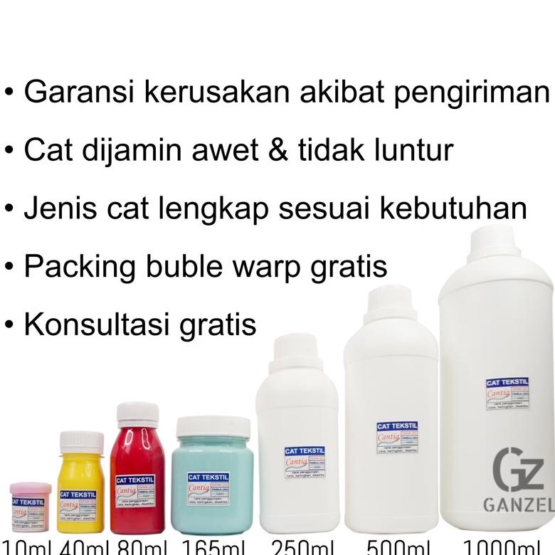 

Flash Sale Cat Kain Cantiq (40ml) Tekstil Textile paint Fabric colour Waterbased Kaos Jeans Suede Sutra Sol Sepatu Midsole Kanvas Tas i Kulit Vinyl Kaca Repaint Tiedye Colet Ombre Semprot Spray Permanen Waterproof Awet Anti luntur Cat lukis by Ganzel !