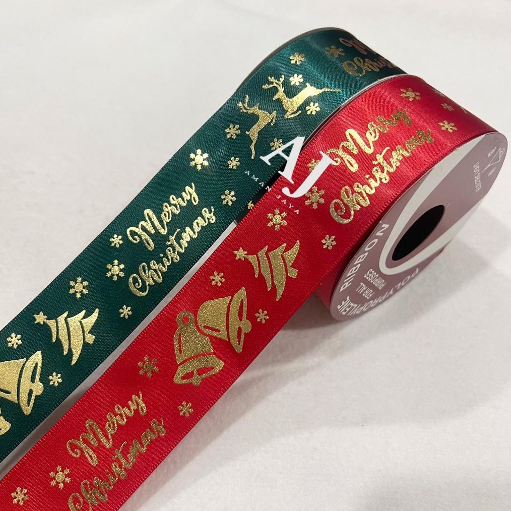 

Terlaris Pita Kado Dekorasi Natal Motif Merry Christmas Ribbon 1,5 Inch / 4 Cm (Minimal Order 3 Roll) Cod