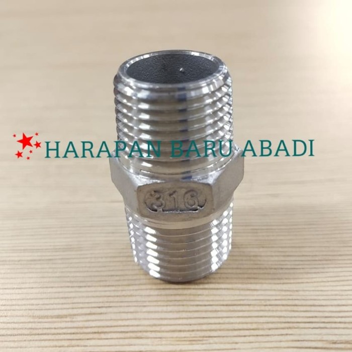 Double Nepel Stainless Ss316 Drat 1" Inch / Doubel Nepel Ss316