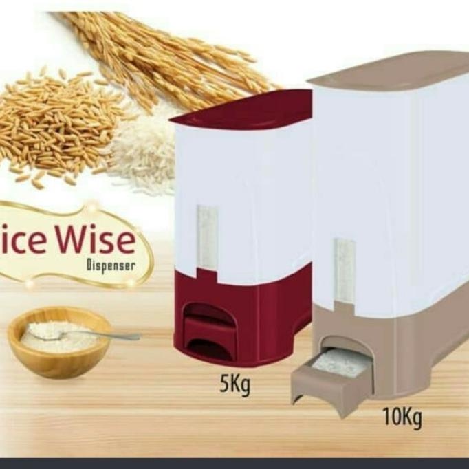 TEMPAT BERAS ROVEGA 5KG / ROVEGA RICE BOX 5KG / TEMPAT KOTAK BERAS GEAINDI5