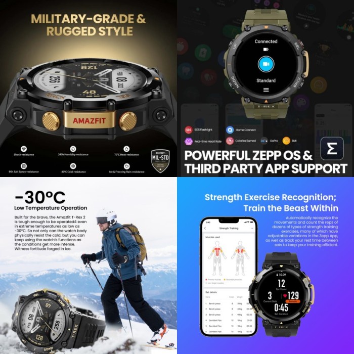 NEW AMAZFIT T-REX 2 SMARTWATCH AMOLED 5 GPS SATELLITE MILITARY GRADE TREX ORIGINAL TERBARU