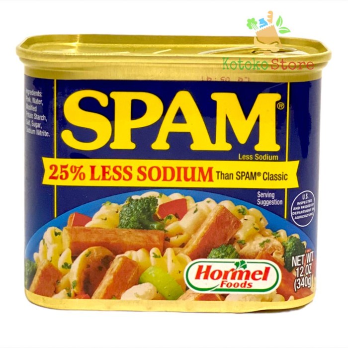 

Daging Kaleng Hormel SPAM Less Sodium / SPAM Ham USA 340gr