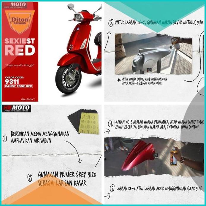 Paket Cat Diton Premium 9311Candy Tone Red(Merah)(9120,9180,9311,9128)