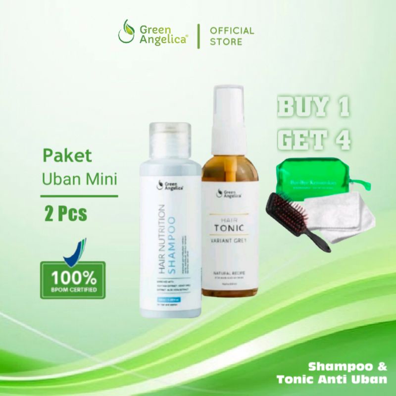 Paket Uban Shampo Green Angelica Paket Penghilang Uban Terampuh Menghitamkan Uban Penghitam Uban