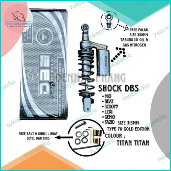 shock dbs 711 g-plus tabung nitrogen 310/330mm gold series vario 150,