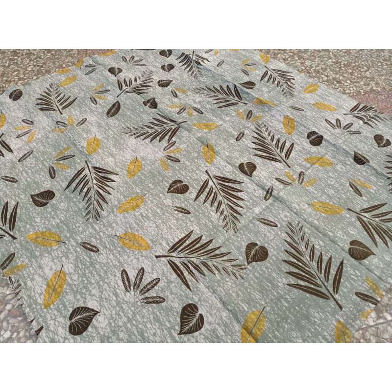 TERMURAH!!! KAIN BATIK LAWEYAN SOLO MOTIF DAUN ECOPRINT HIJAU C229