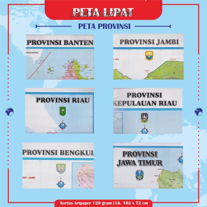

SALE PETA LIPAT PETA BESAR MAP PETA DINDING PROVINSI BANTEN JAMBI Termurah