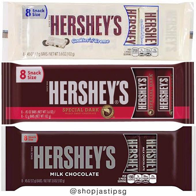 

TERLARIS - Hershey's Milk Chocolate Candy Bar Snack Camilan Cokelat Enak 8pc 102g