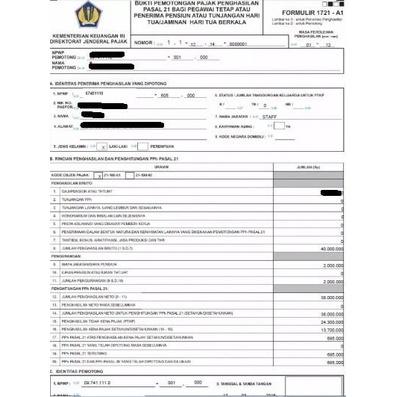 

Buat Pajak Tahunan Karyawan Perusahaan Form 1721 A1 Bukti Potong Best Seller