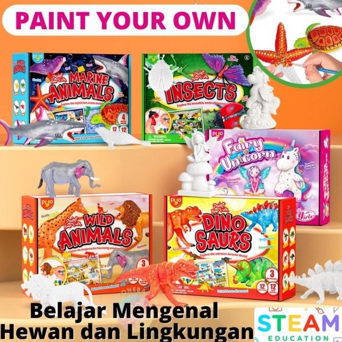 

TERLARIS - DIY Paint Your Own Series Melukis Mewarnai Binatang Dino Kids Painting