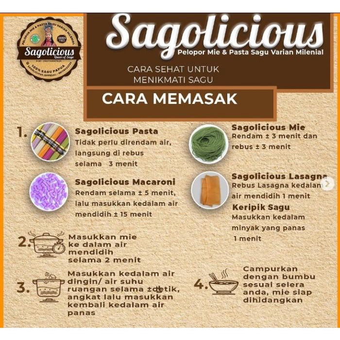 

Sagolicious Mie Instan Pasta Sagu Sehat Gluten Free Low GI Halal Enak Best Seller