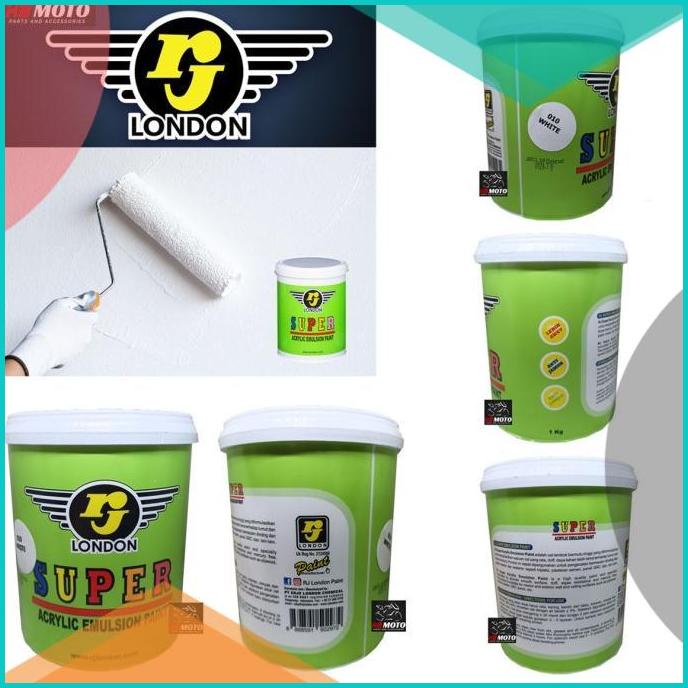 Cat Tembok RJ 1KG/RJ london 010 White (Putih) Cat Tembok Super Acrylic