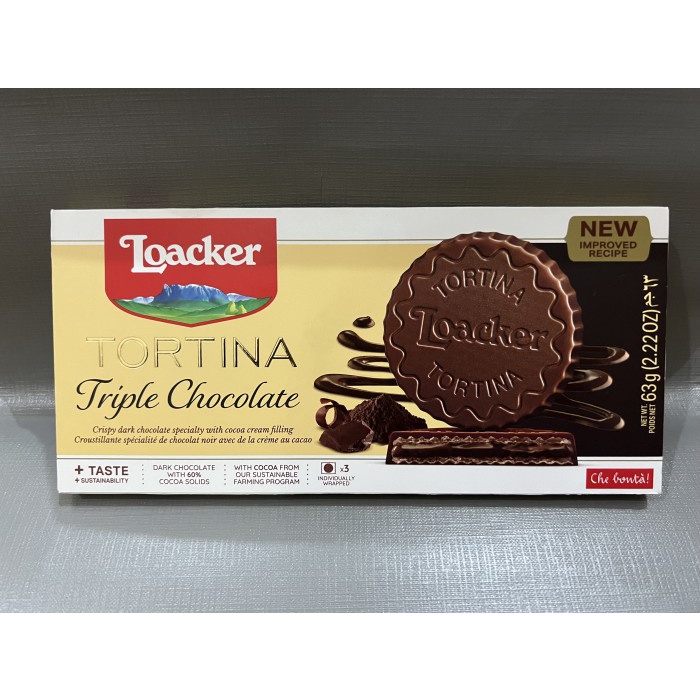 

Biskuit Wafer - Loacker Tortina Wafer Chocolate Biscuit Import - Triple Dark Choco 1Pc