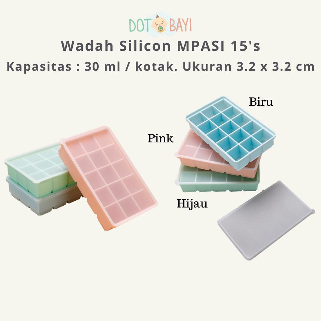 Keiji (15 Tray) Cetakan Es Batu Mpasi Silicon Silikon Ice Cube Tray Tutup