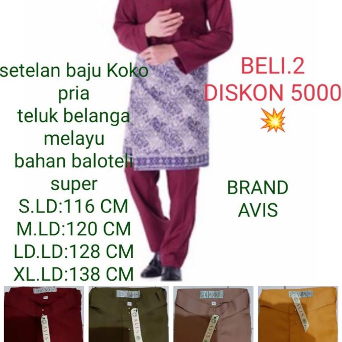 SETELAN BAJU KOKO PRIA TELUK BELANGA MELAYU SET MALAYSIA KOKO PRIA