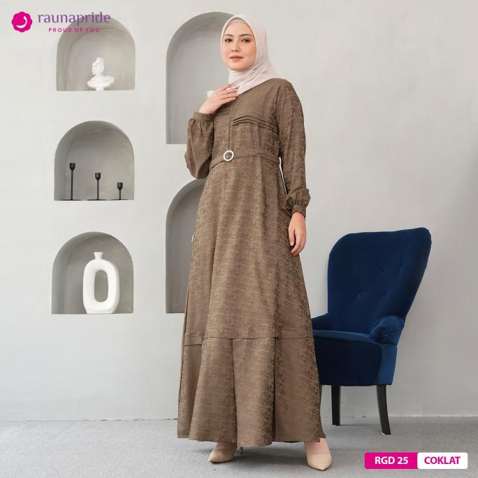 Rauna - Baju Muslim - Gamis Dewasa 25 Coklat