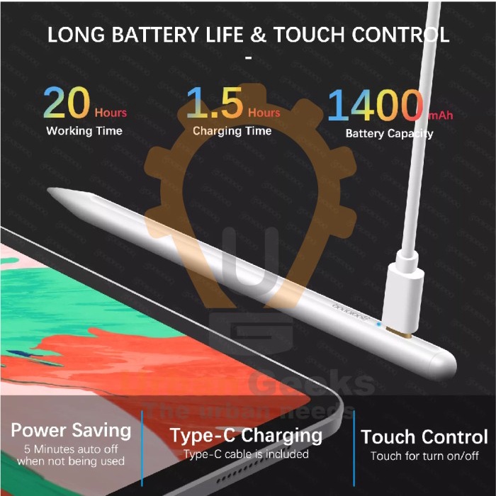 Goojodoq Gen-9 Apple Pencil / Palm Rejection Stylus Pen Ipad 2018 2020 Ready