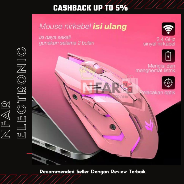 Mouse Wireless Rechargeable Wireless Mouse Pink