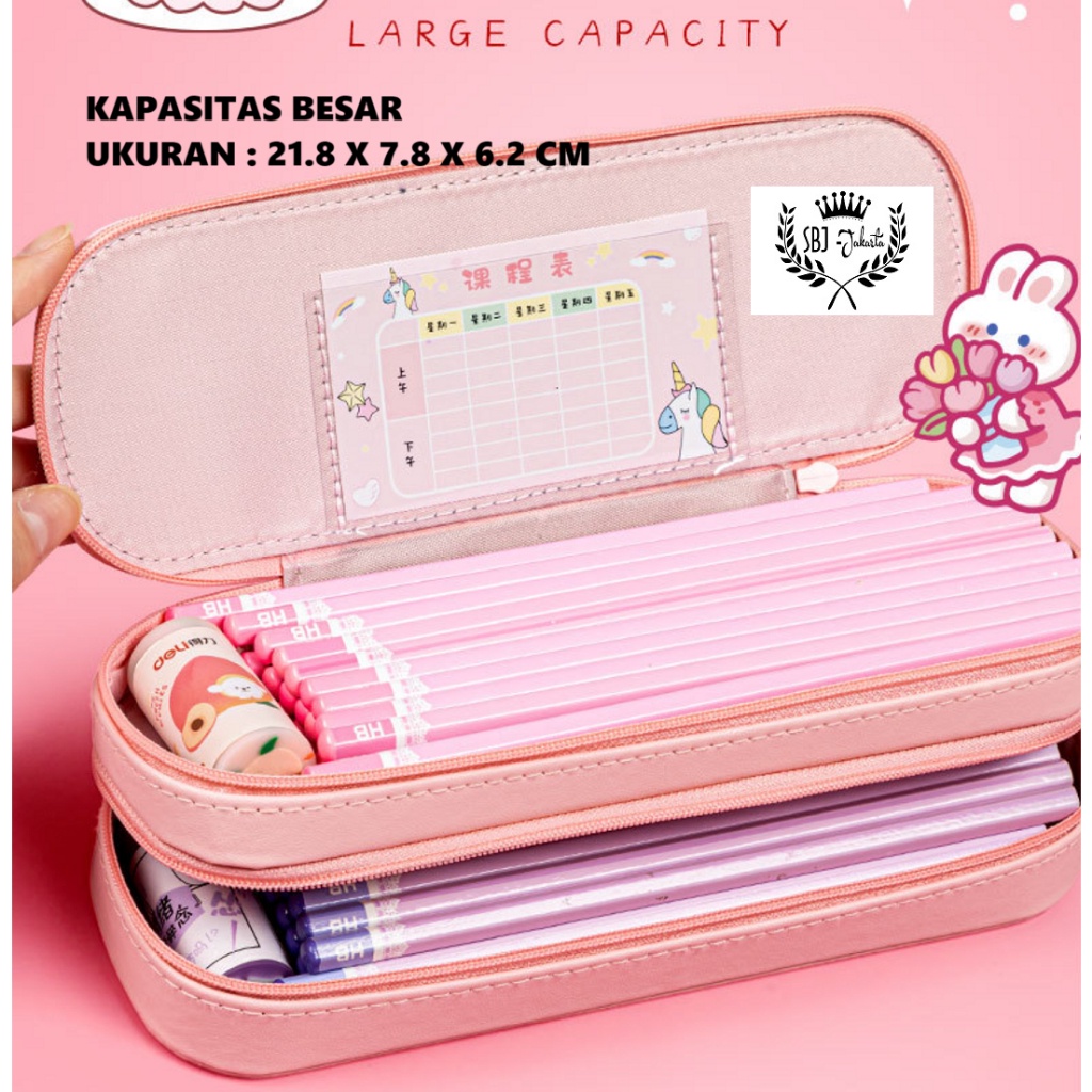 

Tempat Pensil Kotak Pensil 2 Layer Luho Korean Style Pensil Case