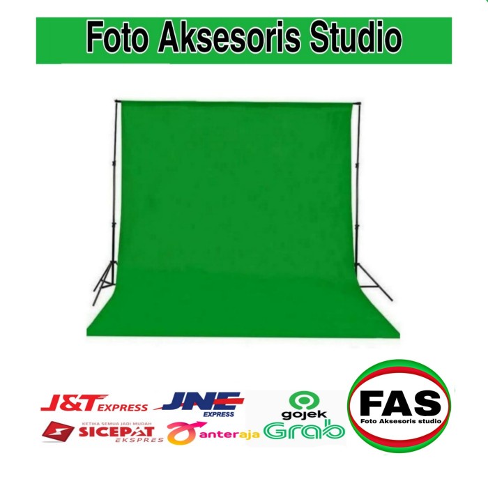 BACKGROUND FOTO HIJAU (GREEN SCREEN) 3 X 6 METER FOTO STUDIO