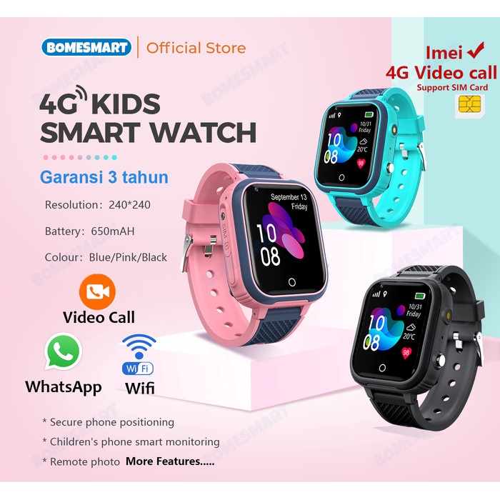 Jam Tangan Anak 4G Video CallWhatsappWifiTeleponGps