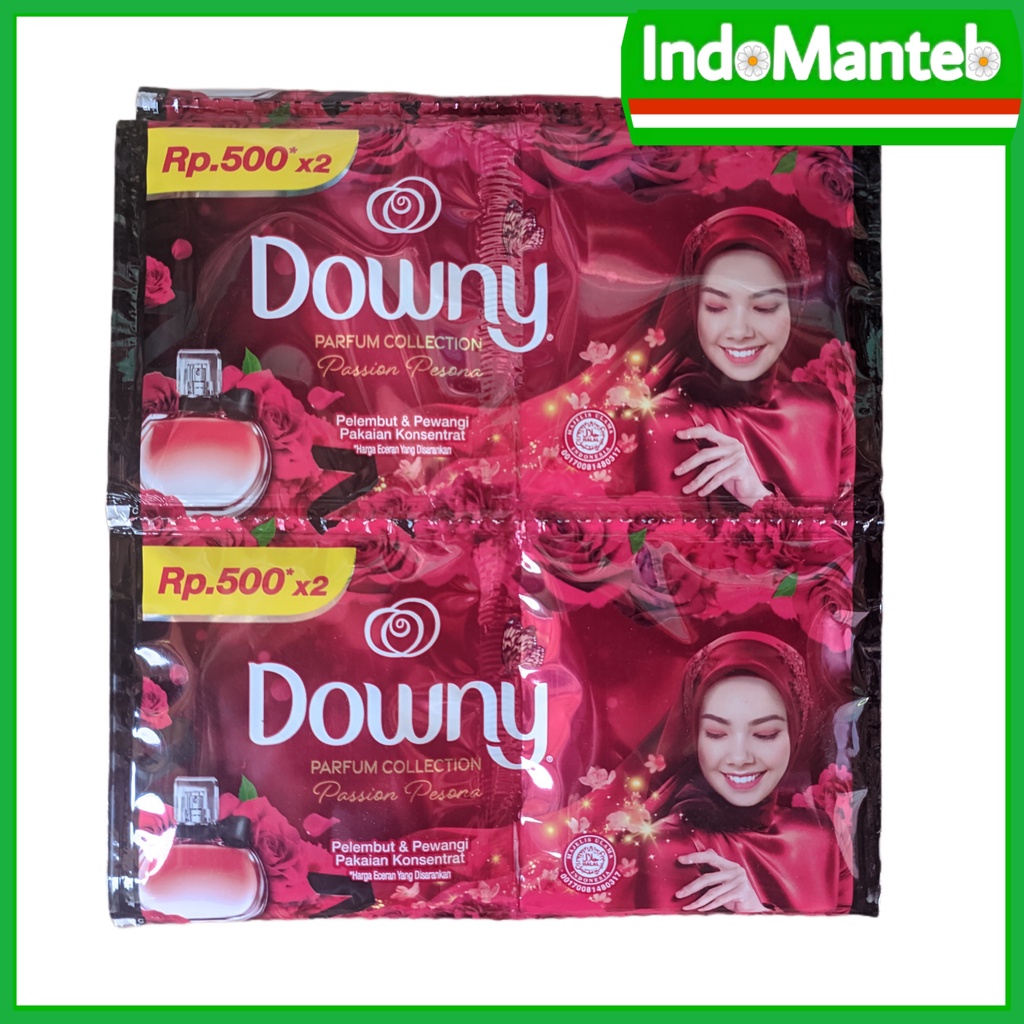 Downy Merah Passion Pesona Anti Bau 1 Renceng isi 24 Sachet 500 Pelembut Pewangi Pakaian